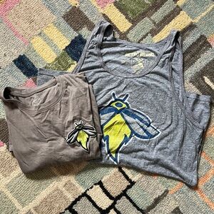 Lot of 2 Columbia Fireflies Minor League Baseball Shirts (One Tank, One Tee)